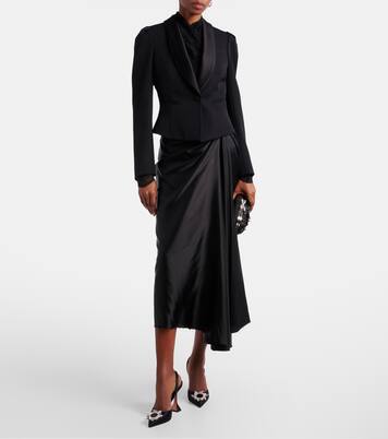 Verzierte Slingback-Pumps Begum aus Satin | Amina Muaddi