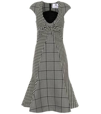 Robe midi en laine à carreaux | Marine Serre