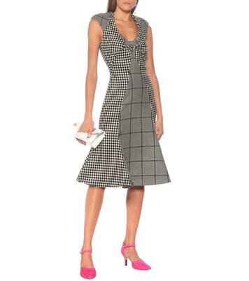 Robe midi en laine à carreaux | Marine Serre