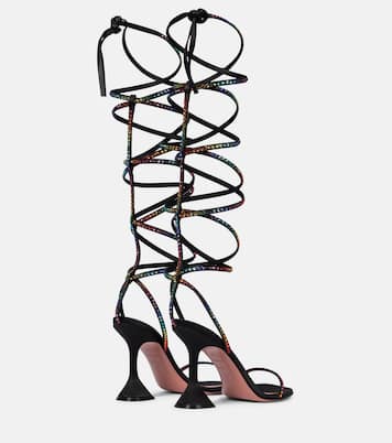 x AWGE LSD embellished satin sandals | Amina Muaddi