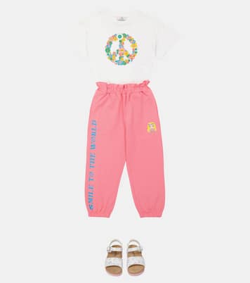 Bow-embellished leather sneakers | Monnalisa