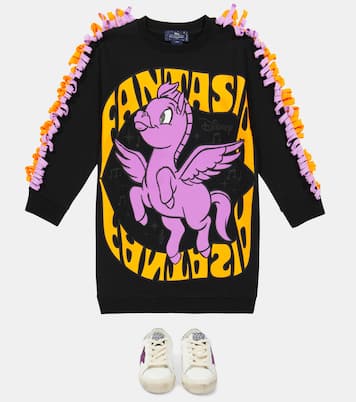 x Disney® fringed cotton fleece dress | Stella McCartney Kids