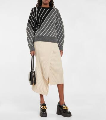 Pull rayé en laine d'alpaga mélangée | Stella McCartney
