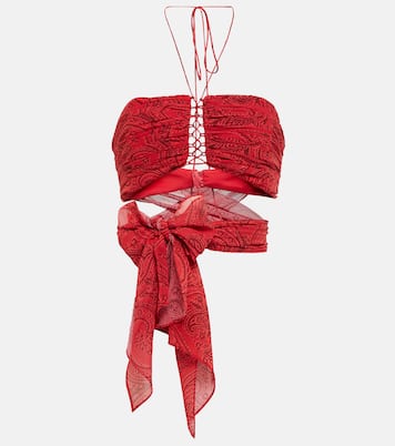 Tie-waist halter-neck crop top | Etro