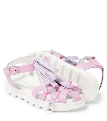 Embellished leather sandals | Monnalisa