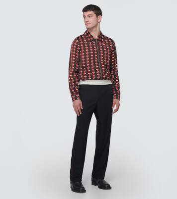 Silk-trimmed wool pants | Wales Bonner
