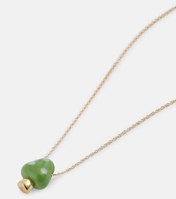 Halskette L'Amanita aus 9kt Gelbgold mit Türkis und Koralle | Aliita