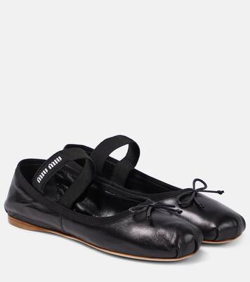Mary-Jane-Ballerinas aus Leder | Miu Miu