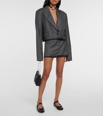 Logo leather ballet flats | Miu Miu