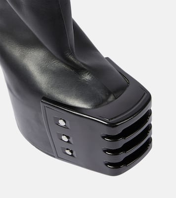 Overknee-Plateaustiefel aus Leder | Rick Owens
