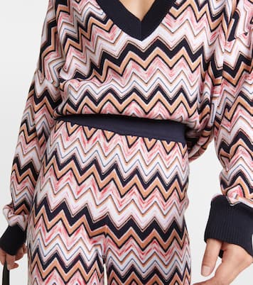 Weite High-Rise-Hose aus Häkelstrick | Missoni