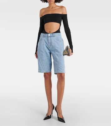 Shorts anchos Spiral de denim | Mugler