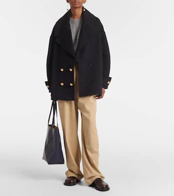 Pebble wool peacoat | Loewe