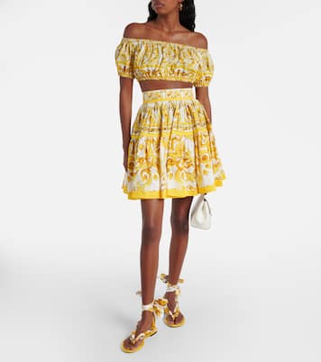 Off-Shoulder-Top Majolica aus Baumwolle | Dolce&Gabbana