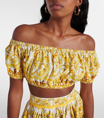 Off-Shoulder-Top Majolica aus Baumwolle | Dolce&Gabbana