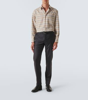 Virgin wool tapered pants | Slowear