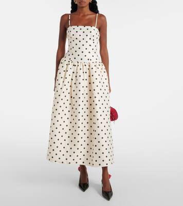 Polka-dot taffetta corset dress | Self-Portrait