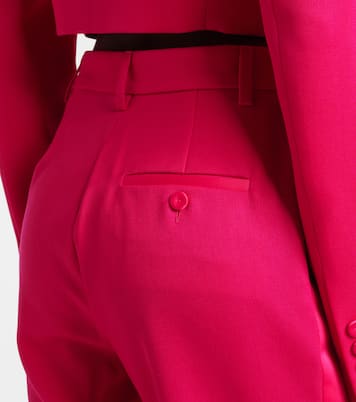 Floral-appliqué wool capri pants | Area