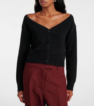 Beata off-shoulder cashmere cardigan | Lisa Yang