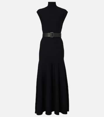 Belted wool-blend midi dress | Alaïa