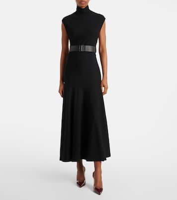 Belted wool-blend midi dress | Alaïa