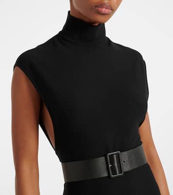 Belted wool-blend midi dress | Alaïa
