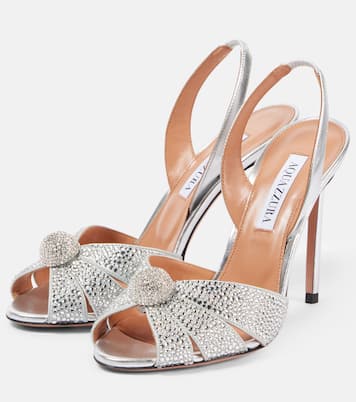 Sandales Italian Flirt 105 en cuir métallisé | Aquazzura