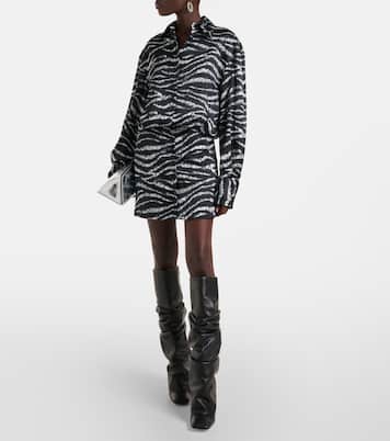 Bedrucktes Hemdblusenkleid Silvye aus Satin | The Attico