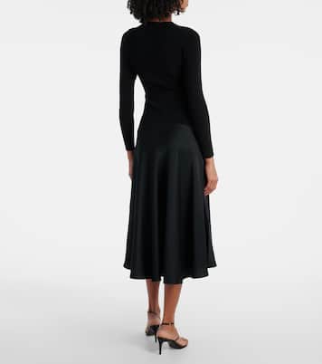 Vaughn satin-trimmed midi dress  | Veronica Beard