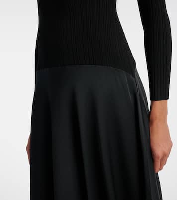 Vaughn satin-trimmed midi dress  | Veronica Beard