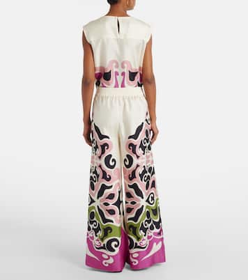 Bedruckte Palazzo-Hose aus Seiden-Twill | La DoubleJ