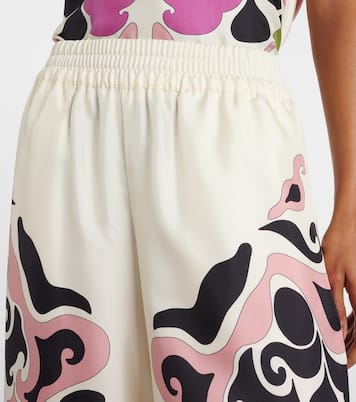 Bedruckte Palazzo-Hose aus Seiden-Twill | La DoubleJ