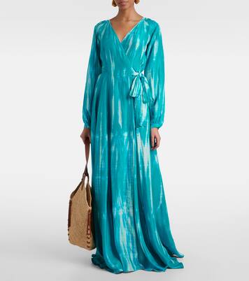 Vestido envolvente de seda tie-dye | Anna Kosturova