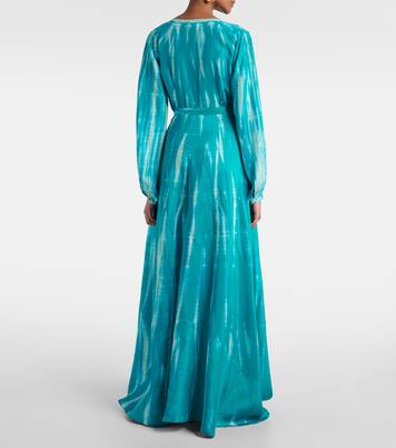 Vestido envolvente de seda tie-dye | Anna Kosturova