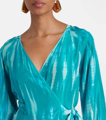 Vestido envolvente de seda tie-dye | Anna Kosturova
