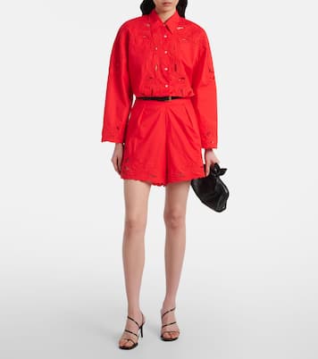 Embroidered cotton shorts | Juliet Dunn