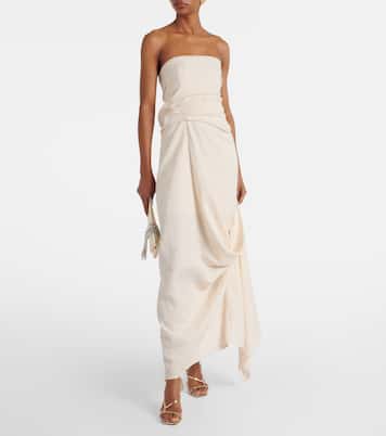 Caravaggio draped linen maxi dress | Staud