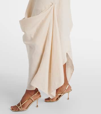 Caravaggio draped linen maxi dress | Staud