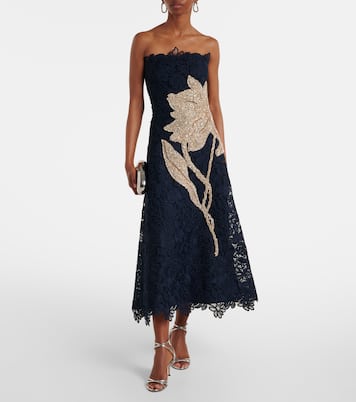 Verzierte Robe Mariela aus Spitze | Costarellos