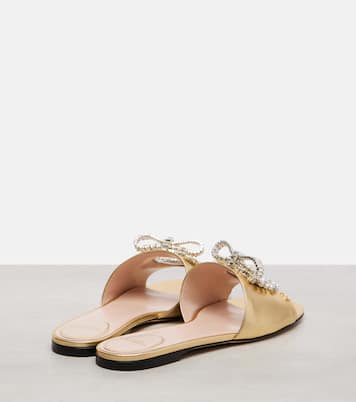 Adamantine embellished leather slides | Valentino Garavani