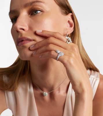 Bague Gemini Heart en or blanc 18 ct, émail et diamants | Kamyen