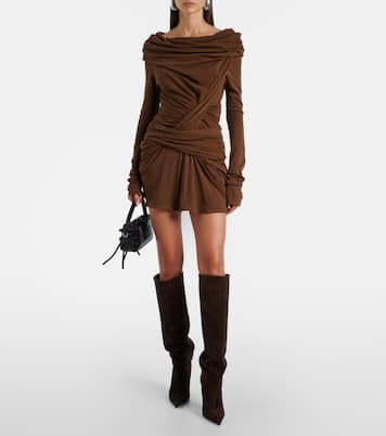 Gathered cotton-blend jersey miniskirt | Entire Studios