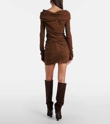 Gathered cotton-blend jersey miniskirt | Entire Studios