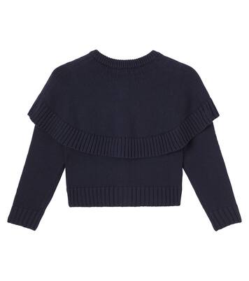 Caped cotton and wool cardigan | Chloé Kids