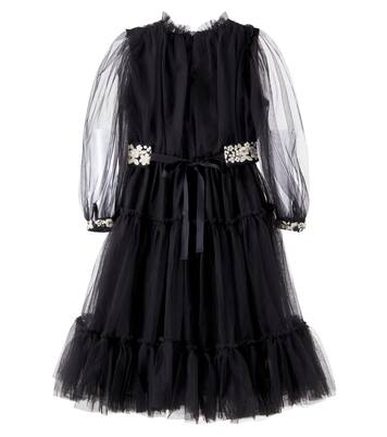 Milie belted embroidered tulle dress | C'era Una Volta