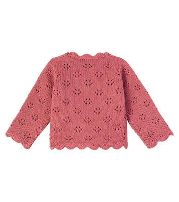Baby pointelle virgin wool cardigan  | Il Gufo