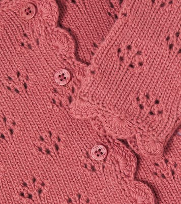 Baby pointelle virgin wool cardigan  | Il Gufo