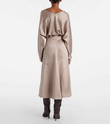 Silk midi skirt | Brunello Cucinelli