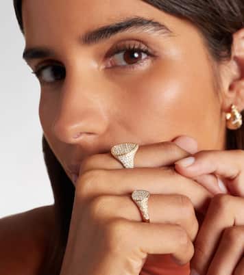 Mini 9kt gold ring with diamonds | Yvonne Léon