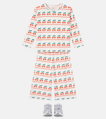 Cherry printed cotton-blend T-shirt | Tinycottons